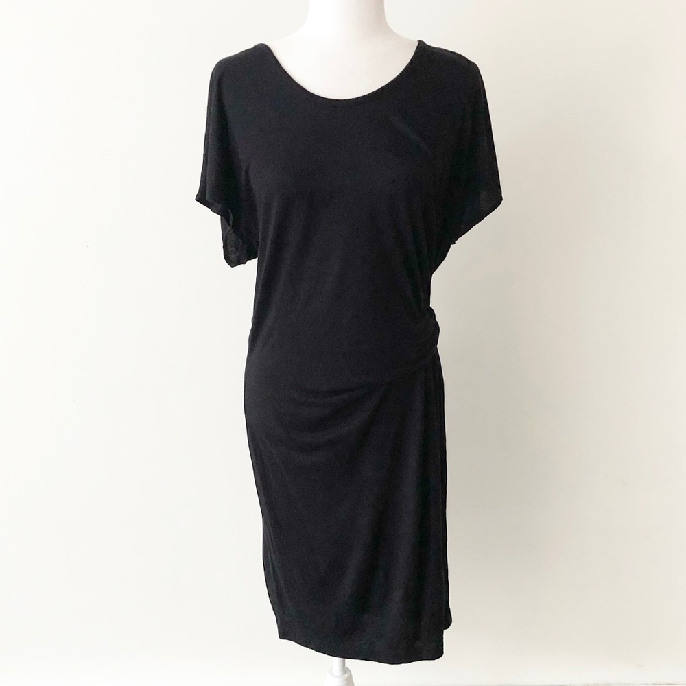 GAP | Black Gathered Waist Draped Shirt Dress NWT